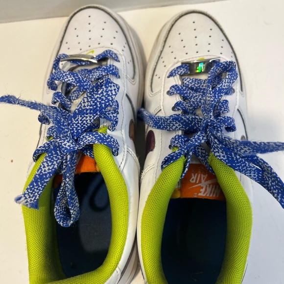 Nike Big Kid's Air Force 1 LV8 White/Multi-Color-Medium Blue (DQ7767 100) - Picture 5 of 13